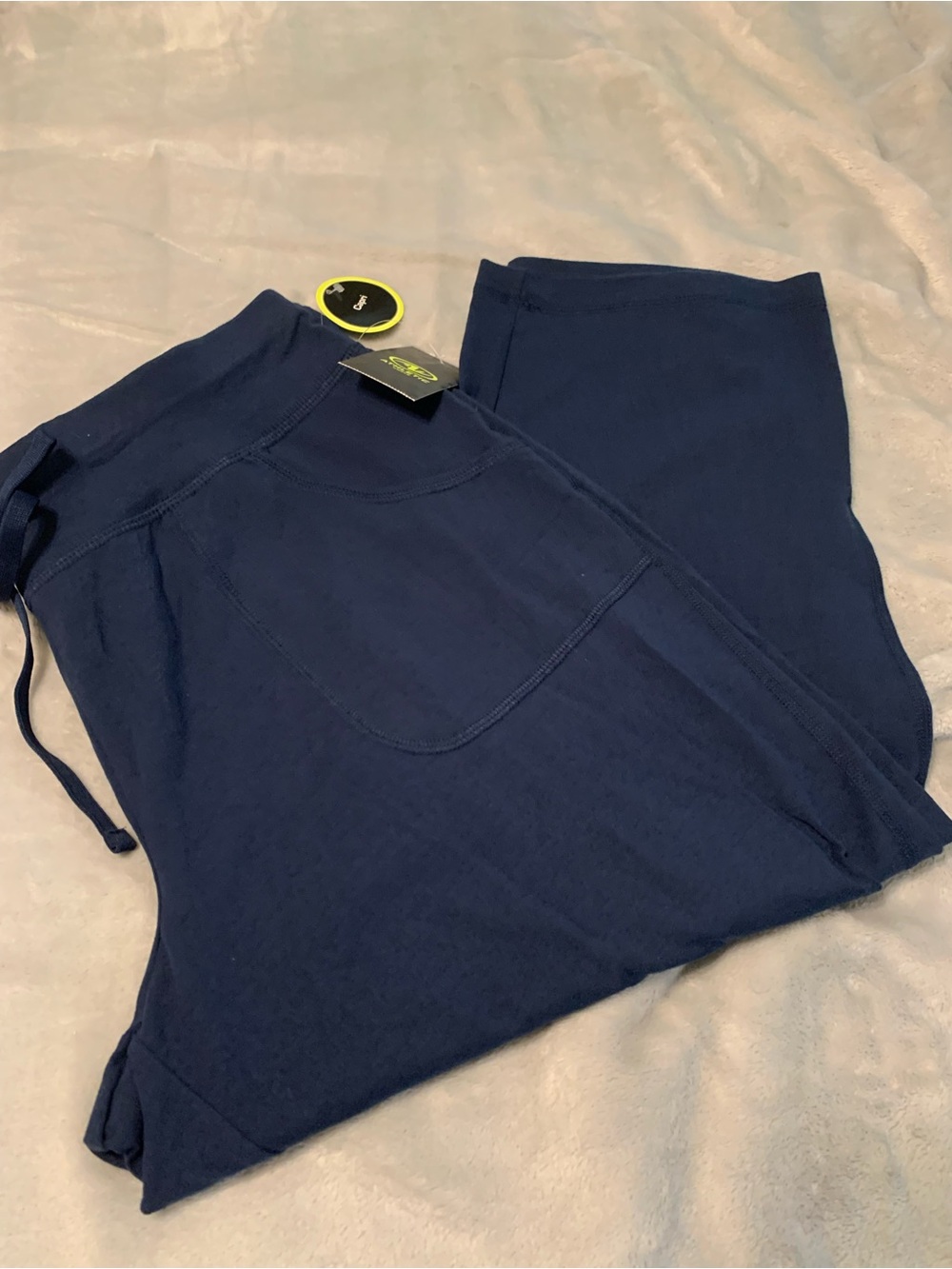 Navy Blue Drawstring Pocket Joggers capri’s large nwt